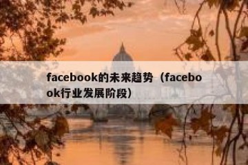 facebook的未来趋势（facebook行业发展阶段）
