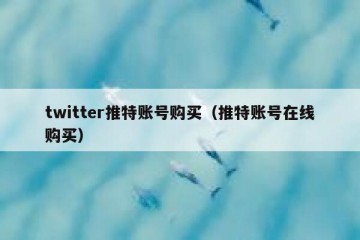 twitter推特账号购买（推特账号在线购买）