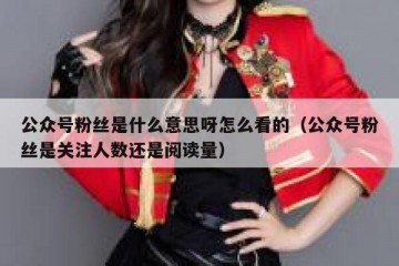 公众号粉丝是什么意思呀怎么看的（公众号粉丝是关注人数还是阅读量）