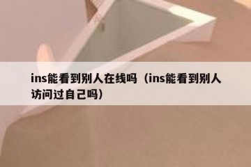 ins能看到别人在线吗（ins能看到别人访问过自己吗）