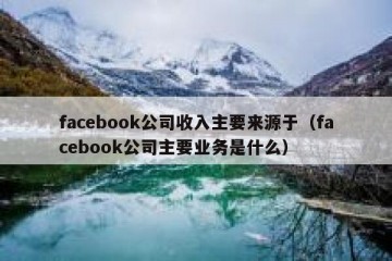 facebook公司收入主要来源于（facebook公司主要业务是什么）