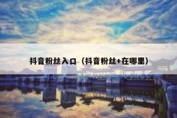 抖音粉丝入口（抖音粉丝+在哪里）