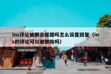 ins评论被删会提醒吗怎么设置回复（ins的评论可以被删除吗）