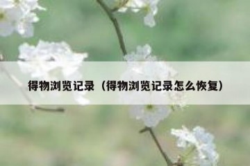 得物浏览记录（得物浏览记录怎么恢复）