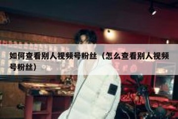 如何查看别人视频号粉丝（怎么查看别人视频号粉丝）