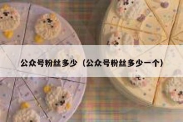 公众号粉丝多少（公众号粉丝多少一个）