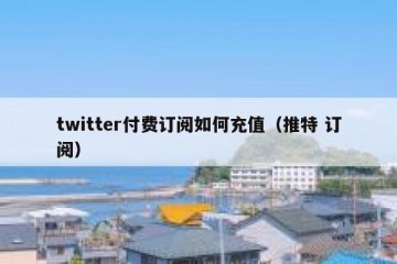 twitter付费订阅如何充值（推特 订阅）