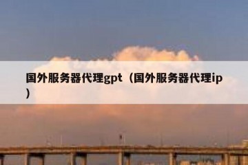 国外服务器代理gpt（国外服务器代理ip）