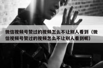 微信视频号赞过的视频怎么不让别人看到（微信视频号赞过的视频怎么不让别人看到呢）