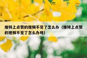 推特上点赞的视频不见了怎么办（推特上点赞的视频不见了怎么办呀）