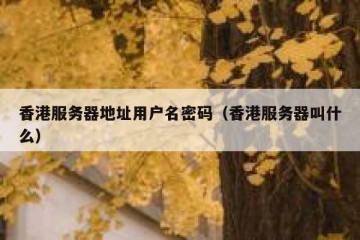 香港服务器地址用户名密码（香港服务器叫什么）