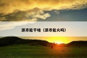 派币能干啥（派币能火吗）