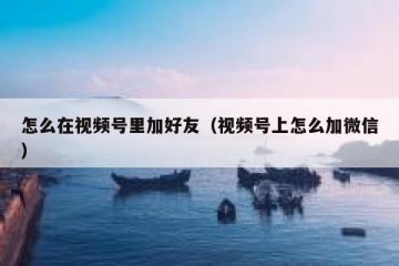 怎么在视频号里加好友（视频号上怎么加微信）
