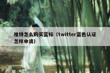 推特怎么购买蓝标（twitter蓝色认证怎样申请）