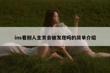 ins看别人主页会被发现吗的简单介绍