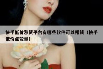 快手低价涨赞平台有哪些软件可以赚钱（快手低价点赞量）
