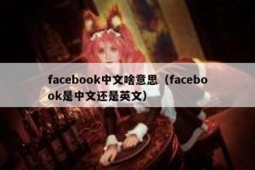 facebook中文啥意思（facebook是中文还是英文）