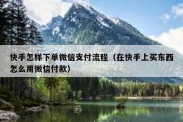 快手怎样下单微信支付流程（在快手上买东西怎么用微信付款）