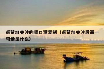 点赞加关注的顺口溜复制（点赞加关注后面一句话是什么）