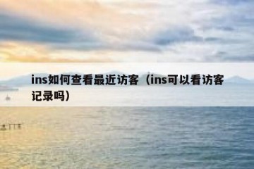 ins如何查看最近访客（ins可以看访客记录吗）