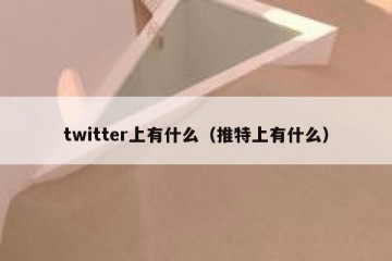 twitter上有什么（推特上有什么）