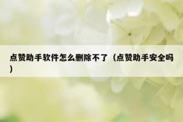 点赞助手软件怎么删除不了（点赞助手安全吗）
