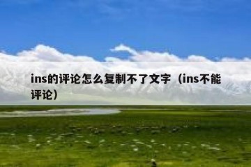 ins的评论怎么复制不了文字（ins不能评论）
