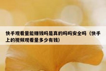 快手观看量能赚钱吗是真的吗吗安全吗（快手上的视频观看量多少有钱）