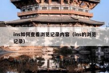 ins如何查看浏览记录内容（ins的浏览记录）