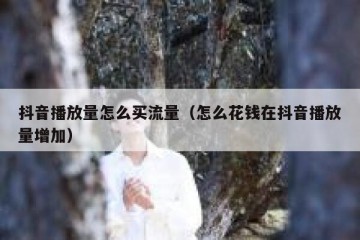 抖音播放量怎么买流量（怎么花钱在抖音播放量增加）