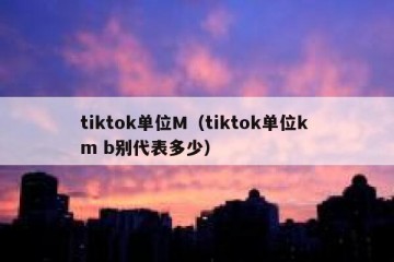 tiktok单位M（tiktok单位k m b别代表多少）