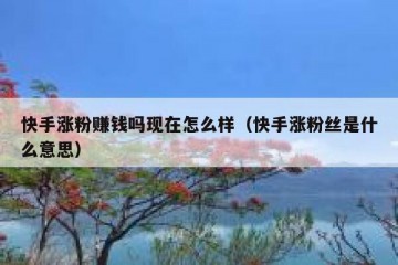 快手涨粉赚钱吗现在怎么样（快手涨粉丝是什么意思）