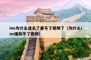 ins为什么进去了看不了视频了（为什么ins播放不了视频）
