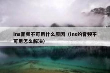 ins音频不可用什么原因（ins的音频不可用怎么解决）