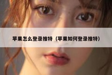 苹果怎么登录推特（苹果如何登录推特）