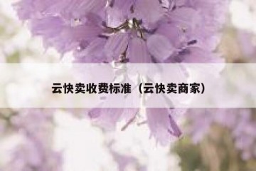 云快卖收费标准（云快卖商家）