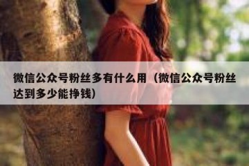 微信公众号粉丝多有什么用（微信公众号粉丝达到多少能挣钱）