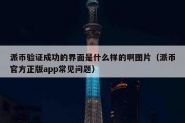 派币验证成功的界面是什么样的啊图片（派币官方正版app常见问题）
