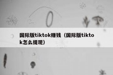 国际版tiktok赚钱（国际版tiktok怎么提现）