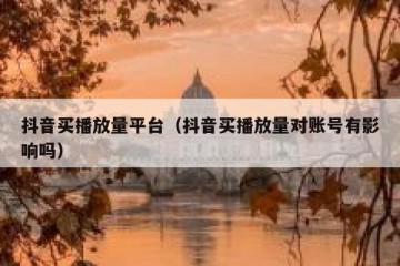 抖音买播放量平台（抖音买播放量对账号有影响吗）