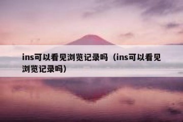 ins可以看见浏览记录吗（ins可以看见浏览记录吗）