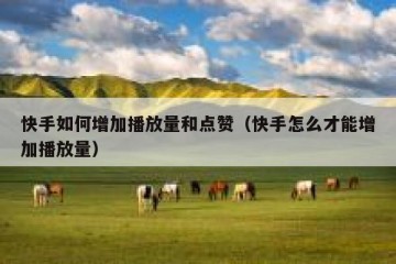 快手如何增加播放量和点赞（快手怎么才能增加播放量）