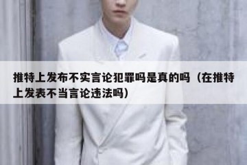 推特上发布不实言论犯罪吗是真的吗（在推特上发表不当言论违法吗）