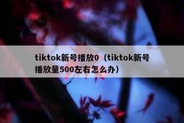 tiktok新号播放0（tiktok新号播放量500左右怎么办）
