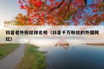 抖音老外粉丝排名榜（抖音千万粉丝的外国网红）