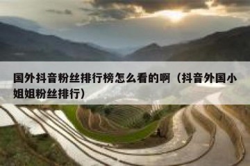 国外抖音粉丝排行榜怎么看的啊（抖音外国小姐姐粉丝排行）