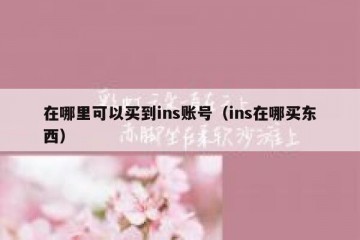 在哪里可以买到ins账号（ins在哪买东西）