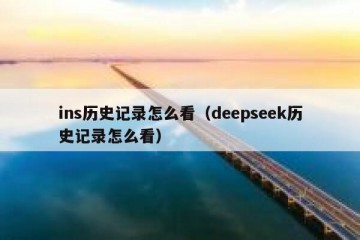 ins历史记录怎么看（deepseek历史记录怎么看）