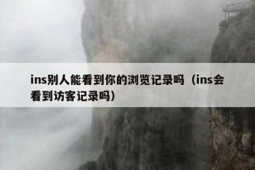 ins别人能看到你的浏览记录吗（ins会看到访客记录吗）