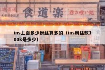 ins上面多少粉丝算多的（ins粉丝数100k是多少）